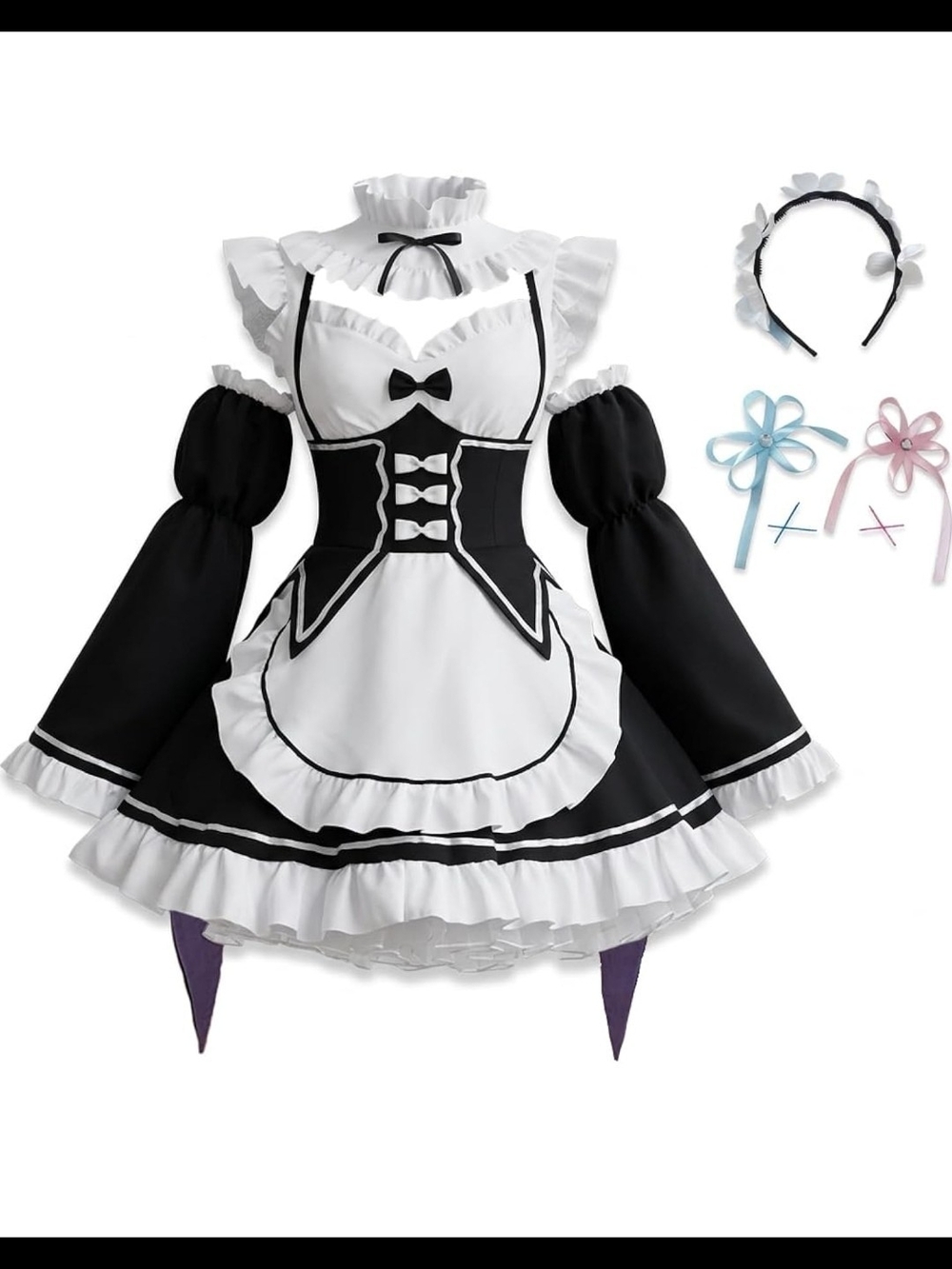 Valentines Day Outfit Women Anime Cosplay Lolita Fancy Dress Maid Dress Large